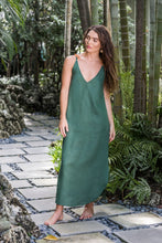 Load image into Gallery viewer, Campo Pine Linen Slip Dress
